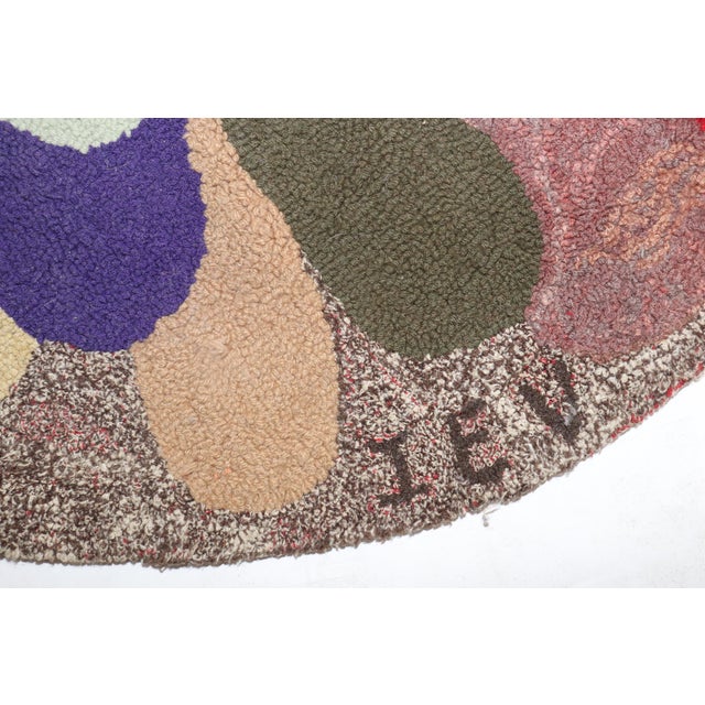 Round American Hooked Rug Dated 1963 For Sale - Image 13 of 18