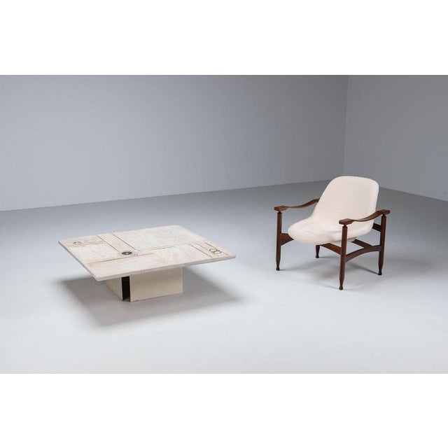 Metal Brutalist Square White Coffee Table, Netherlands, 1970s For Sale - Image 7 of 14