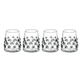 Votive with Glass-Applied Swirls, Set of 4 For Sale