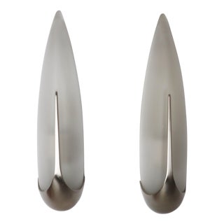 Glass Sconces with Metal Bases from Kolarz Leuchten, 1980s, Set of 2 For Sale