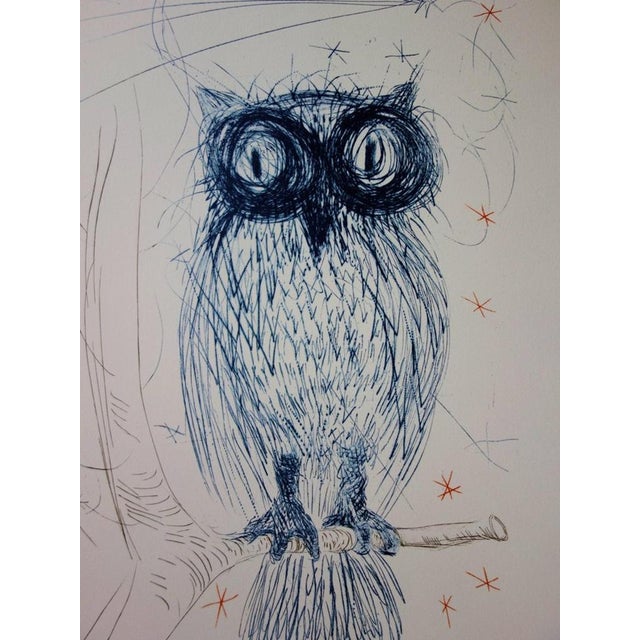 Salvador Dali, The Blue Owl, Signed Lithograph For Sale - Image 4 of 7