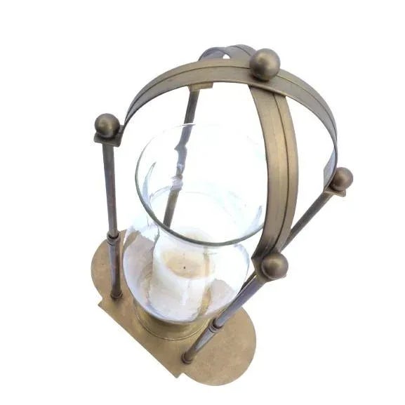 Vintage Gorgeous brass candleholder with hurricane glass