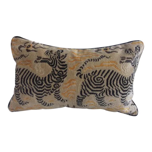 Clarence House Pillow in Tibet Dragon Velvet For Sale