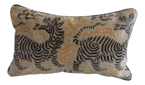 Clarence House Pillow in Tibet Dragon Velvet