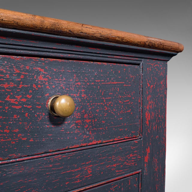 Vintage Dresser Base, English, Painted Pine, Kitchen Sideboard, Distressed, 1960 For Sale - Image 11 of 12