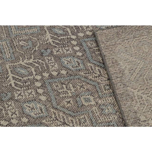 Textile Rug & Kilim’s Distressed Tribal Style Rug in Gray With Geometric Pattern For Sale - Image 7 of 7