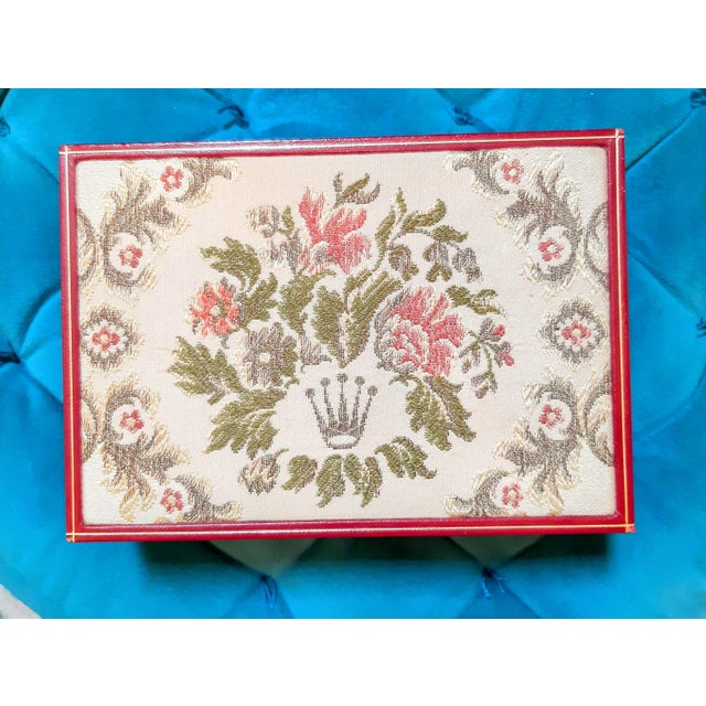 Rolex Vintage President Rolex Watch Box With Tapestry For Sale - Image 4 of 16