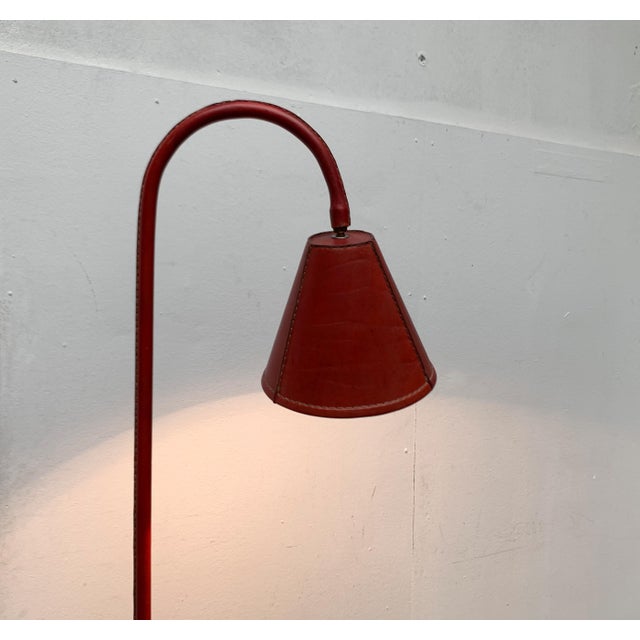 Mid-Century Leather Floor Lamp by Jacques Adnet for Valenti, Spain, 1960s For Sale - Image 11 of 18