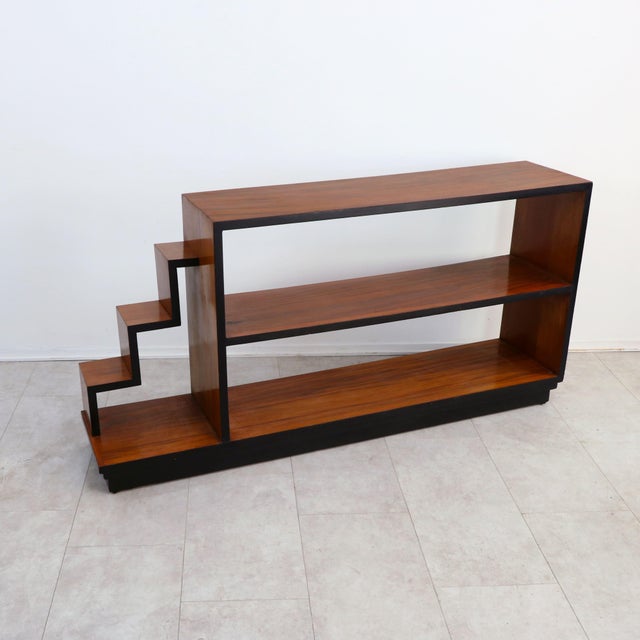 Wood Vintage Art Deco Bookcase in Fine Wood, Italy, 1940s For Sale - Image 7 of 8