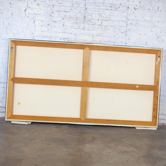 1984 Signed Abstract Geometric Large Scale 2d Origami Folded Paper Art Piece Purple Gray & White For Sale - Image 4 of 15