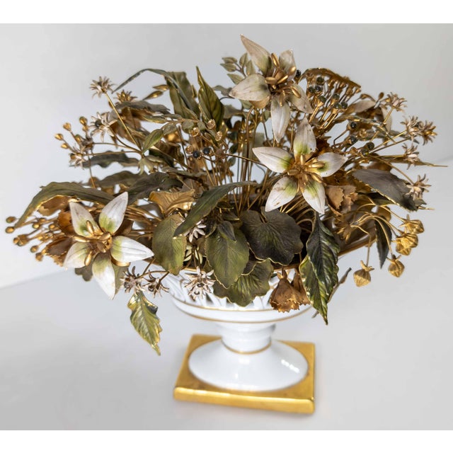 Mid-Century Jane Hutcheson for Gorham Tole Floral Planter or Jardiniere For Sale - Image 10 of 12