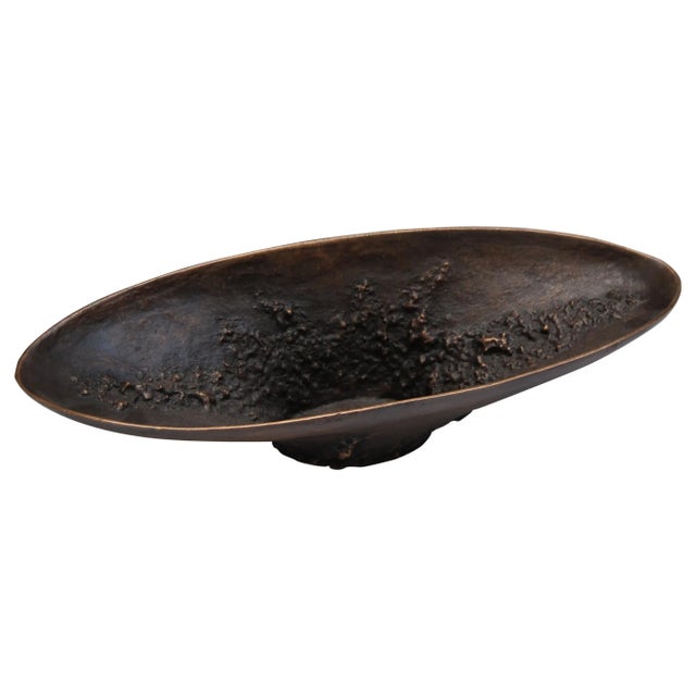 Early 21st Century Long Bowl in Dark Bronze For Sale - Image 5 of 5