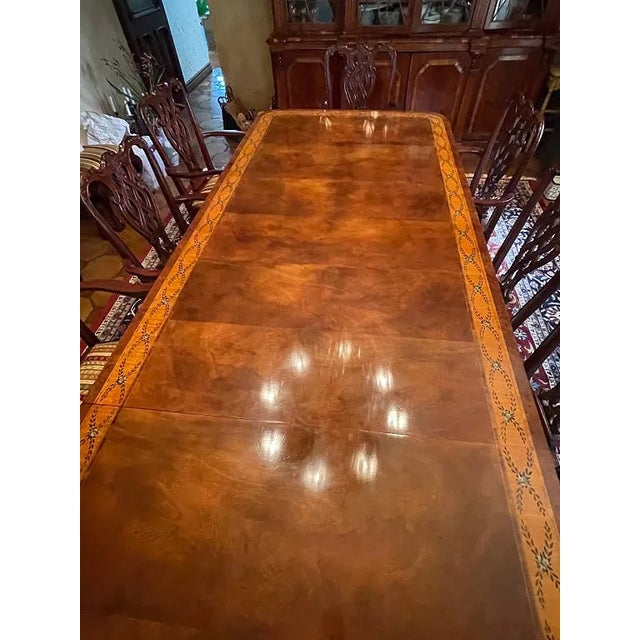 1950s Large Baker Dining Table & 10 Chippendale Style Dining Chairs For Sale In West Palm - Image 6 of 12