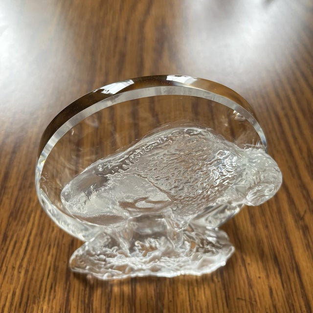 Contemporary Victor Trabucco Buffalo Bison Crystal Figurine Statue Signed Art Glass Sculpture For Sale - Image 3 of 15