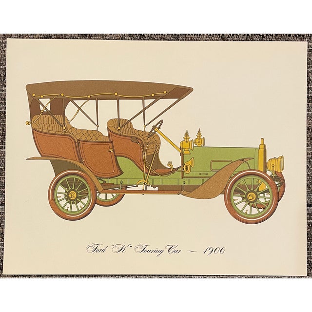 Antique Automobiles Lithograph - Set of Four For Sale - Image 4 of 6