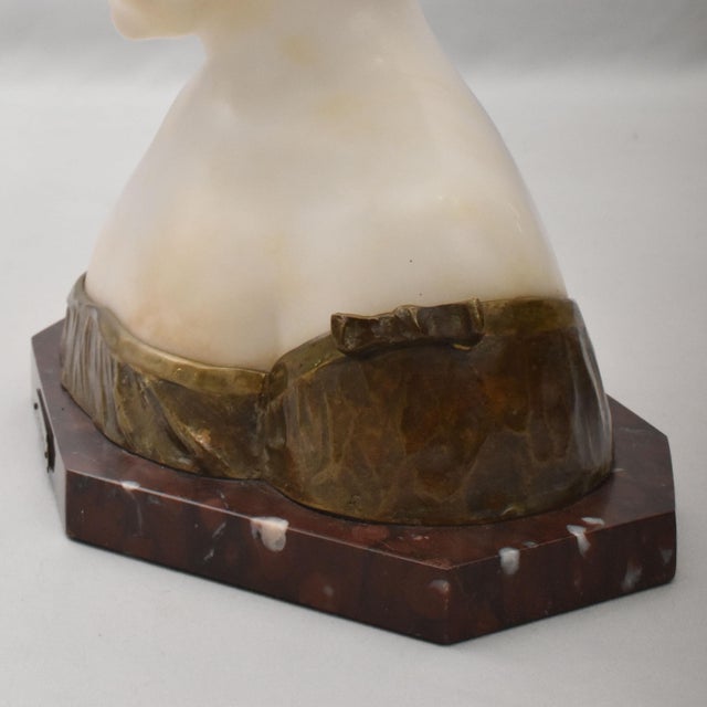 Gino AR, Young Girl Sculpture, 1890s, Alabaster For Sale - Image 5 of 10