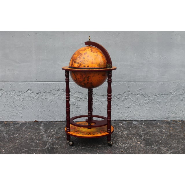 1970's Mid Century Modern World Globe/ Dry Bar For Sale - Image 12 of 12