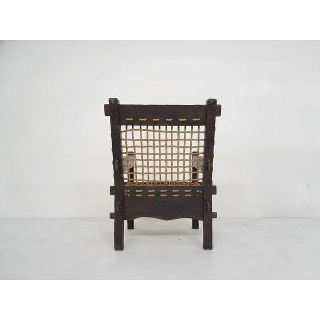 1960s Dutch Oak and Rope Lounge Chair, 1960s For Sale - Image 5 of 12