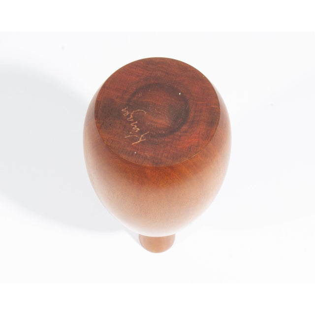 Contemporary Kinzer Signed Turned Wood Vase For Sale - Image 3 of 6