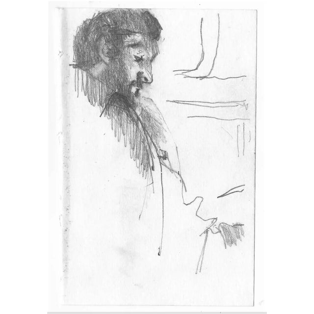 1960s drawing of man from the sketchbook of New York subway drawings by an unknown female artist Combined shipping...