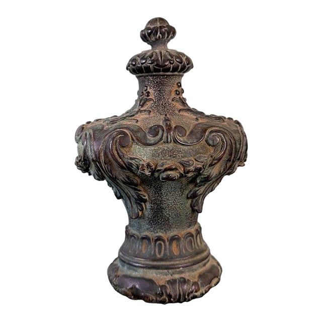 19th Century Cast Iron Finial With Baroque Revival Ornamentation For Sale