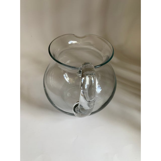 Vintage Hand-Blown Crystal Beverage Pitcher For Sale - Image 4 of 8
