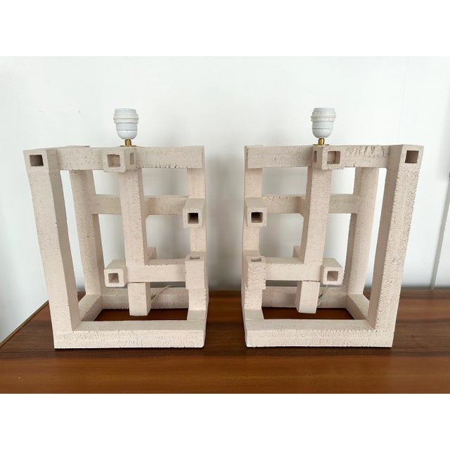 Contemporary Pair of Labyrinth Ceramic Lamps by Roberto Renzi. Italy For Sale - Image 12 of 12
