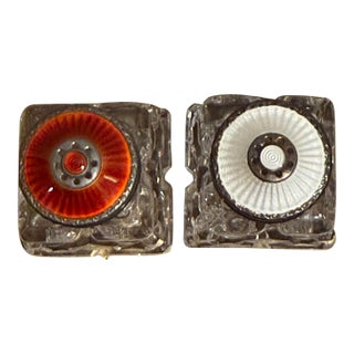 Early 20th Century Sterling Silver and Crystal Salt and Pepper Shakers For Sale