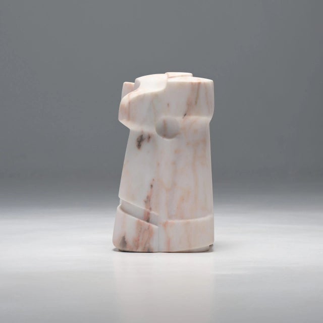This abstract sculpture in Portuguese marble was sculpted ‘en taille directe’ by the Belgian artist Jan Keustermans. The...