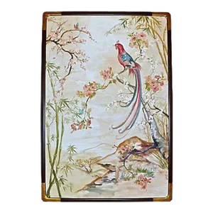 Vintage Lakides Signed Chinoiserie Style Bird Painting
