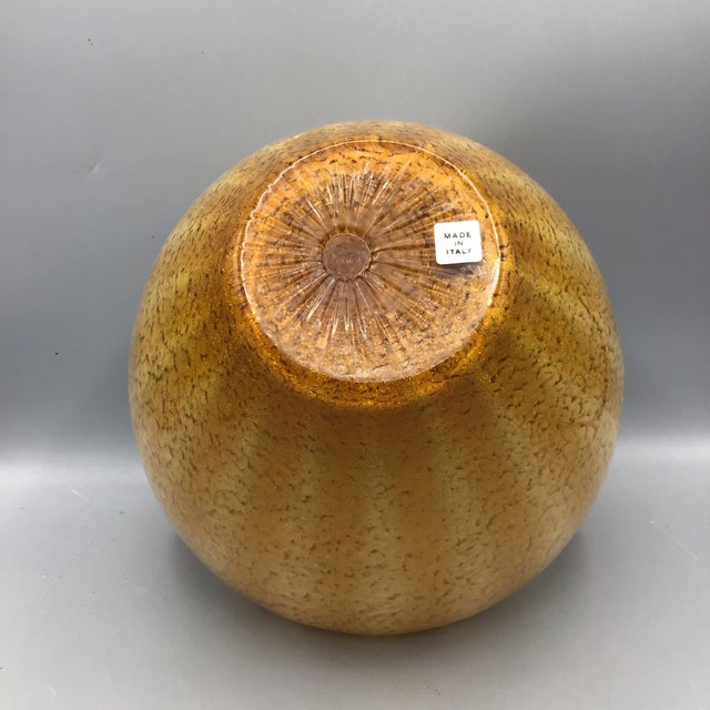 Beautiful Azzurra Maestri Vetrai art glass vase in a warm butterscotch tone, crafted in classic Murano-style technique....