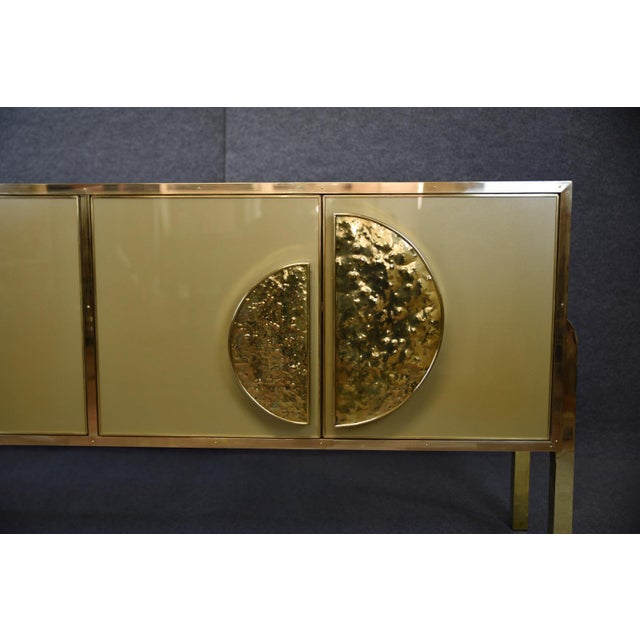 Contemporary Italian Birch Sideboard with Gold Murano Glass and Brass Handles from Justfurnituress SRL For Sale - Image 3 of 18