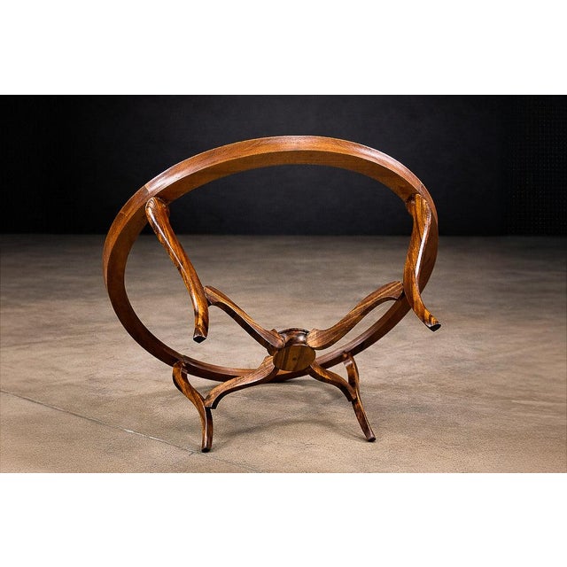 Circular Coffee Table in Caviúna Wood & Glass by Giuseppe Scapinelli, Brazil, 1950s For Sale - Image 15 of 18