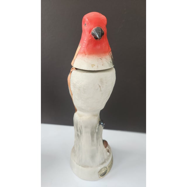 1960s Mid-Century Modern Jim Beam “Beam’s Trophy” Cardinal Ceramic Decanter, Americana Barware For Sale - Image 4 of 16