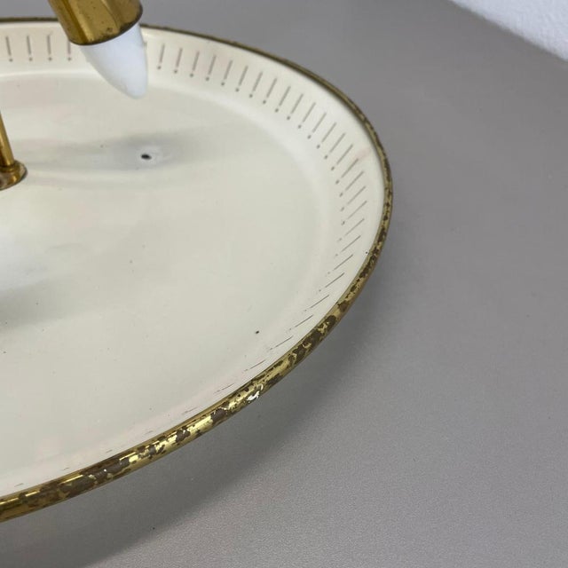 Gold Round Brass Ceiling Light in the style of Gino Sarfatti, Italy, 1950s For Sale - Image 8 of 18