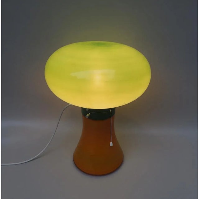 Space Age Mushroom Table Lamp in Orange & Green, 1970s For Sale - Image 9 of 18