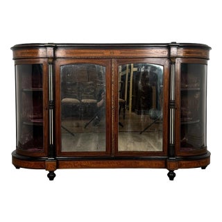 19th Century Victorian Burr Walnut Credenza For Sale