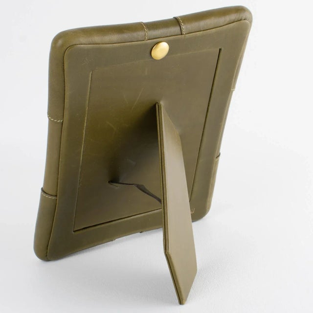 Gucci Gucci, Italy Leather Picture Frame With Pierced Design For Sale - Image 4 of 9