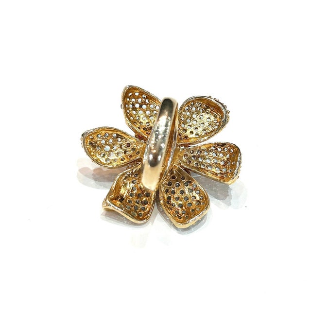 Bochic "Capri" Vintage Ruby, Fire Opal & Blue Topaz Flower Ring Set 18K Gold & Silver Natural Cut Ruby - 2.00 carats...