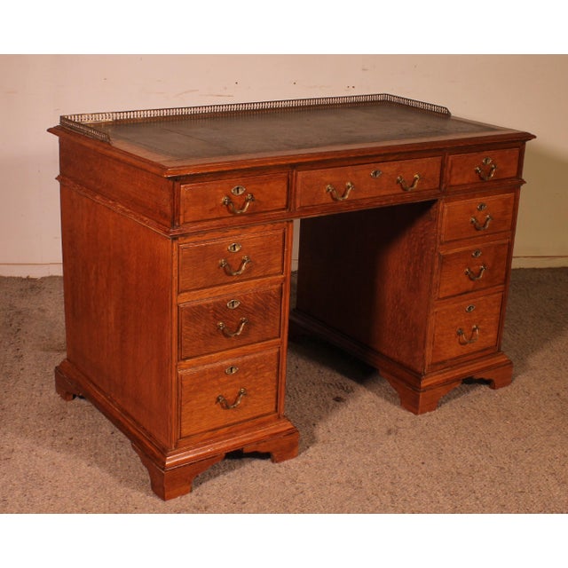 19th Century Oak Drawer Desk For Sale - Image 5 of 15
