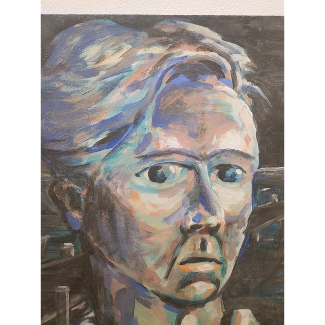 Here's a stunning and haunting portrait of a young man standing in front of a dock at night. Eerie brush strokes and...