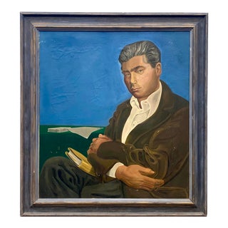 Midcentury Oil Portrait Signed Speyer 1957 For Sale