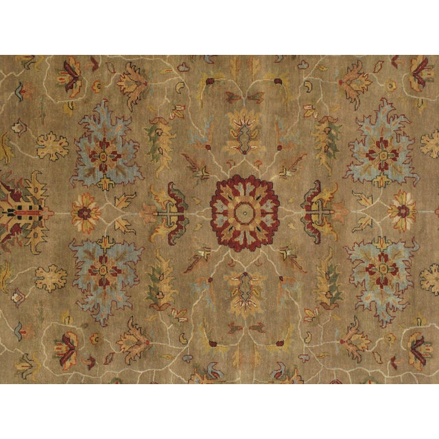 Pasargad DC Light Brown Fine Hand Knotted Heriz Design Rug For Sale In Washington DC - Image 6 of 7