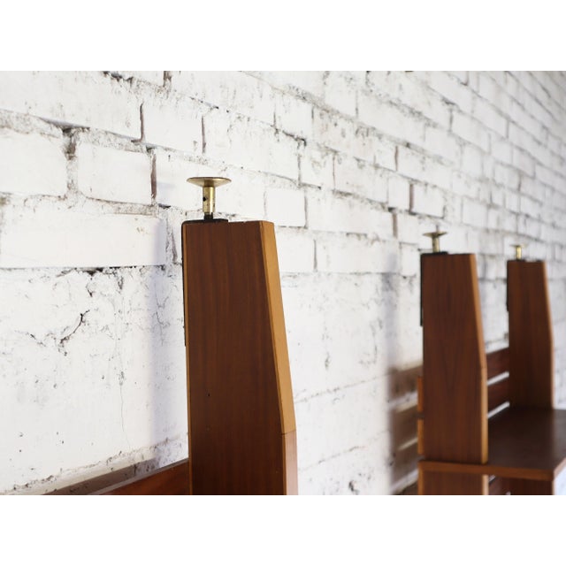 Mid-Century Italian Teak Floor-to-Ceiling Wall Units, 1950s, Set of 2 For Sale - Image 6 of 16