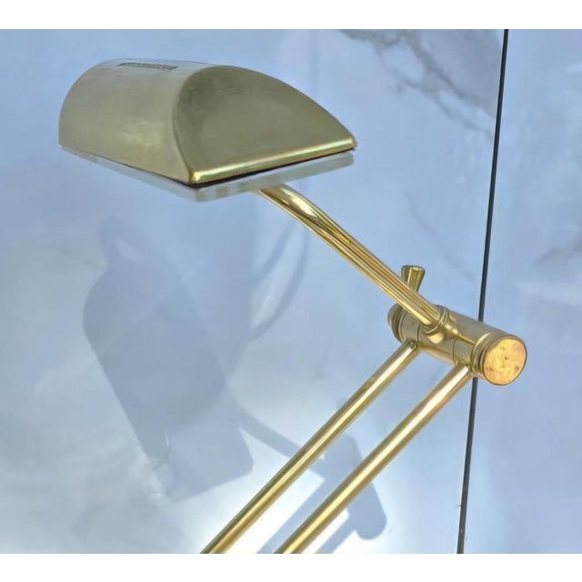 1930s Vintage Sculptural Adjustable Brass Piano Lamp, 1930s For Sale - Image 5 of 8