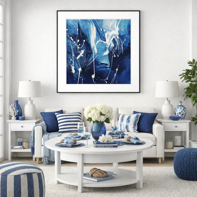 Abstract "Waves 2" Modern Expressionist Limited Edition Art Print (Of Acrylic on Canvas Painting) by Shabs Beigh For Sale - Image 3 of 5