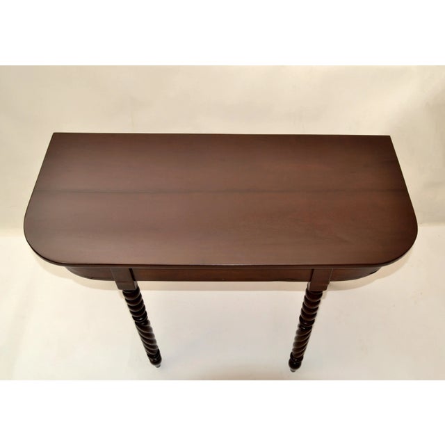 19th Century Brown Finish Console or Hallway Table Vanity Turned Tapered Legs For Sale In Miami - Image 6 of 13