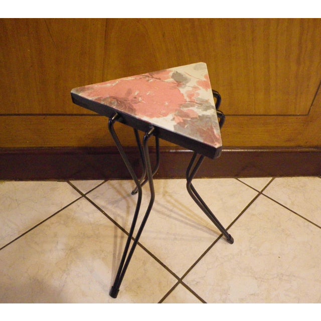Pastel-Toned Tripod Side Table with Hairpin Legs, 1970s For Sale - Image 3 of 11