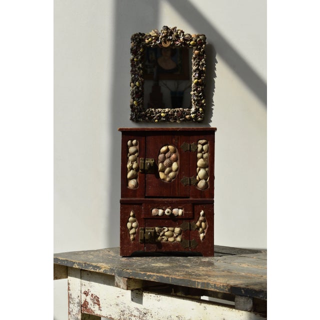 Antique Folk Art Coquillage Tabletop Cabinet, Circa Early 20th Century For Sale - Image 16 of 17