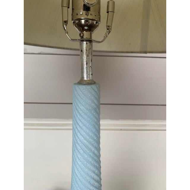 Mid-Century Modern Mid Century Lamp With Painted Finish and Silver Leaf Base For Sale - Image 3 of 5